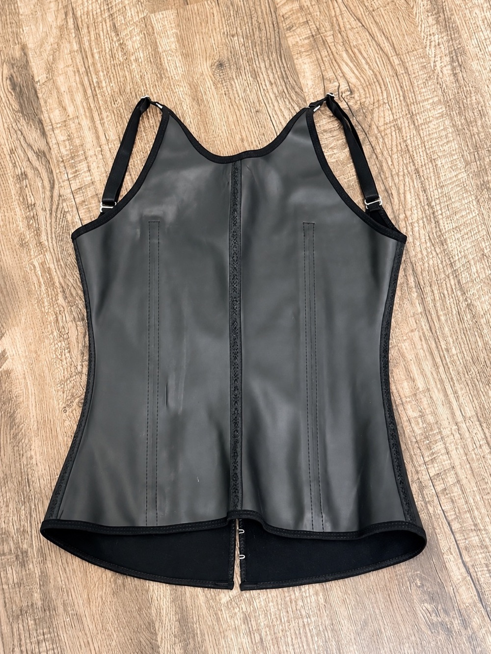 Ann Michell Deluxe Black Latex Waist Trainer Corset – Size 36 / Medium NWT
